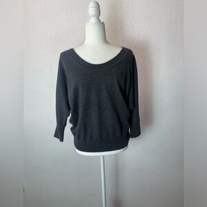 Express 100% cashmere 3/4 sleeve sweater in beep gray